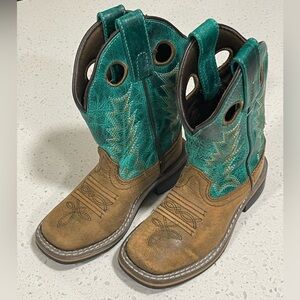 Smoky Mountain Brown Distress/Turquoise Jesse Childrens Western Boots 3851C